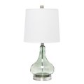 Lalia Home 23.25" Contemporary Rippled Colored Glass Desk Table Lamp with White Fabric Shade, Green/Gray Sage LHT-4006-SG